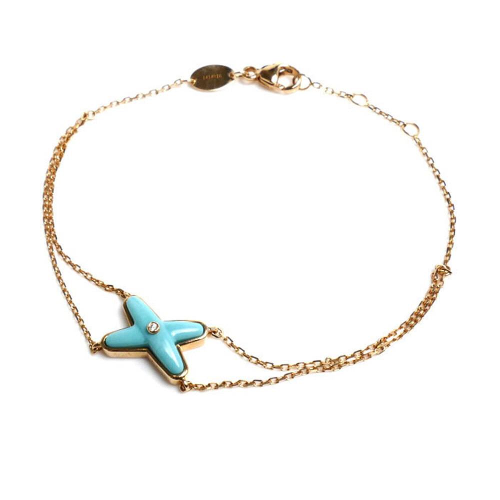 CHAUMET 18k Gold Diamond Charm Bracelet